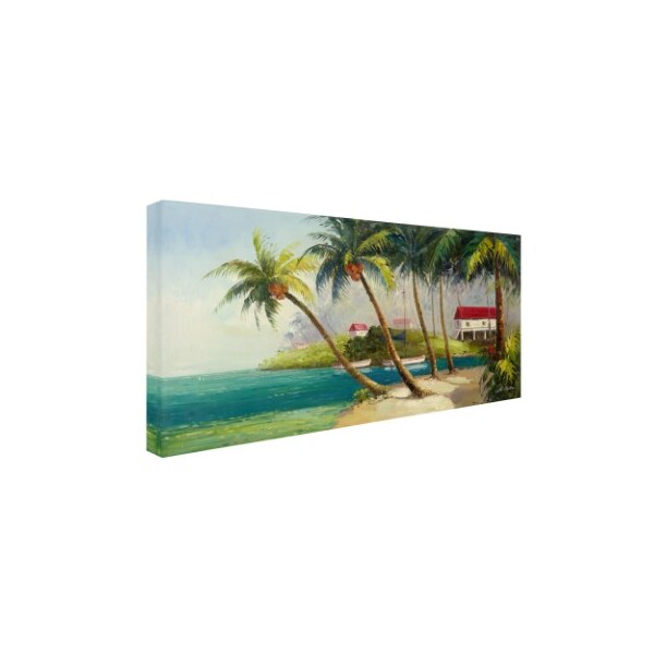 Victor Giton 'Caribean Bay' Canvas Art,24x47